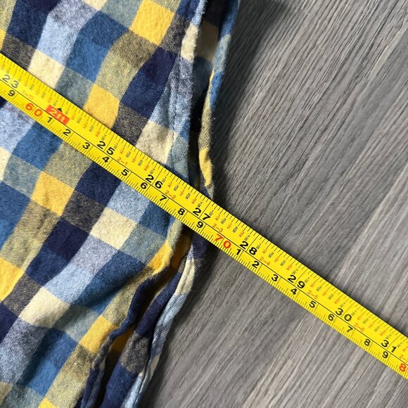 L.L. Bean Men's Scotch Plaid Flannel Shirt - Yellow/White/Navy - Picture 5 of 5